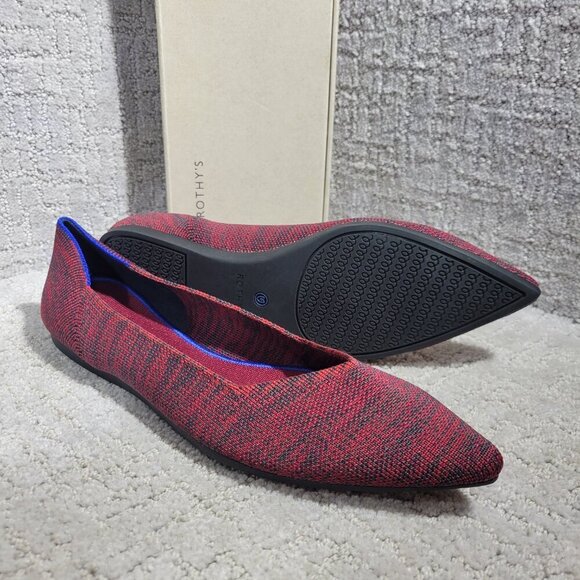 Rothys The Point Crimson Heather Retired Pointy Toe Slip on Shoes Multiple Sizes - Picture 13 of 15